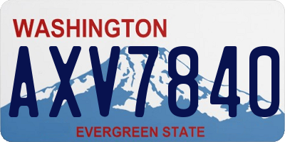 WA license plate AXV7840