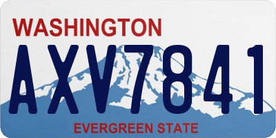 WA license plate AXV7841