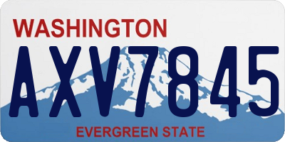 WA license plate AXV7845