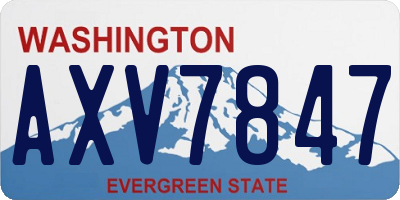 WA license plate AXV7847