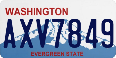 WA license plate AXV7849