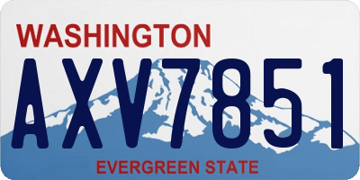 WA license plate AXV7851