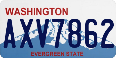WA license plate AXV7862