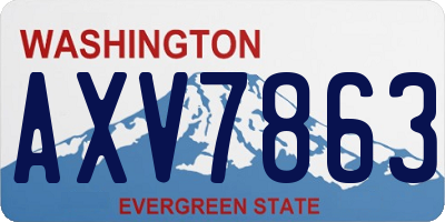 WA license plate AXV7863