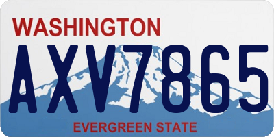 WA license plate AXV7865