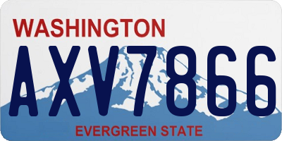 WA license plate AXV7866