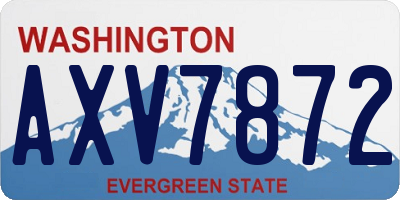 WA license plate AXV7872