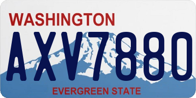 WA license plate AXV7880