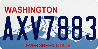 WA license plate AXV7883