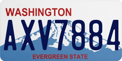 WA license plate AXV7884