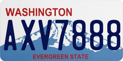 WA license plate AXV7888