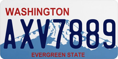 WA license plate AXV7889