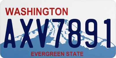 WA license plate AXV7891