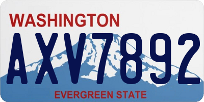 WA license plate AXV7892