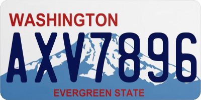 WA license plate AXV7896