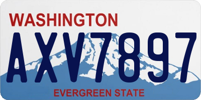 WA license plate AXV7897