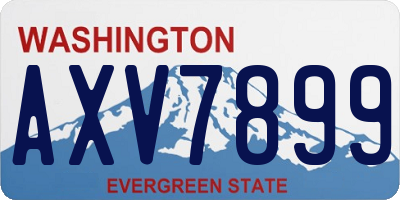 WA license plate AXV7899
