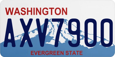 WA license plate AXV7900