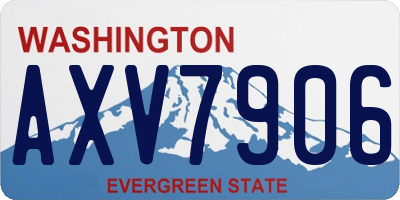 WA license plate AXV7906