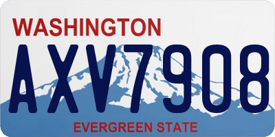 WA license plate AXV7908