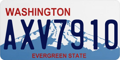 WA license plate AXV7910