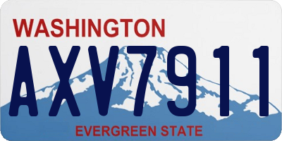 WA license plate AXV7911
