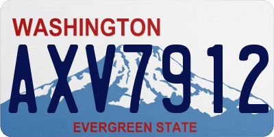 WA license plate AXV7912