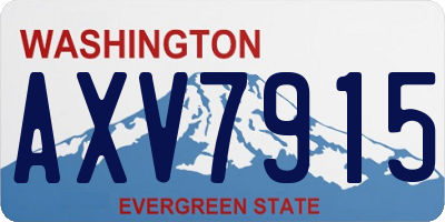 WA license plate AXV7915