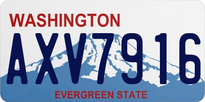 WA license plate AXV7916