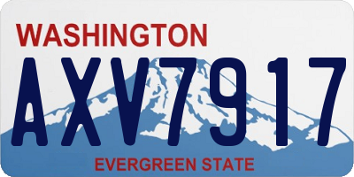 WA license plate AXV7917