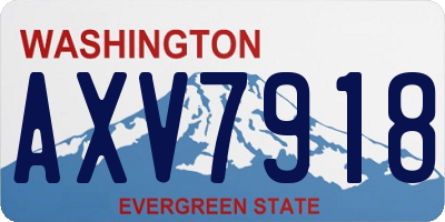 WA license plate AXV7918