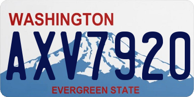 WA license plate AXV7920