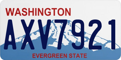 WA license plate AXV7921
