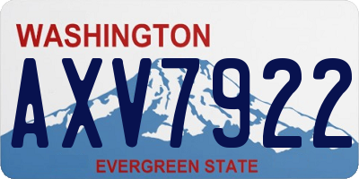 WA license plate AXV7922