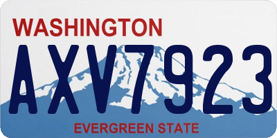 WA license plate AXV7923