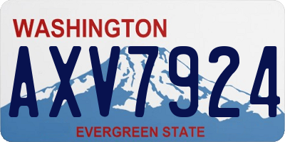 WA license plate AXV7924