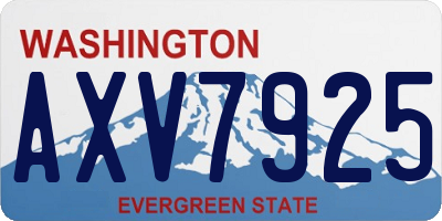 WA license plate AXV7925