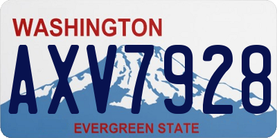 WA license plate AXV7928