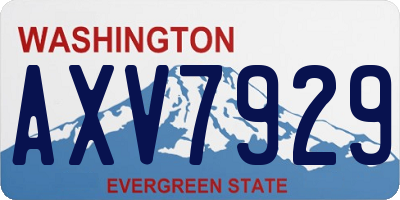 WA license plate AXV7929