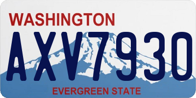 WA license plate AXV7930