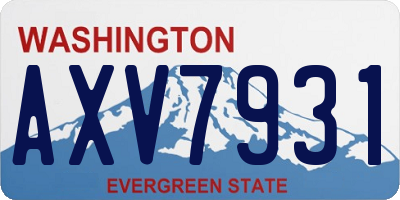 WA license plate AXV7931