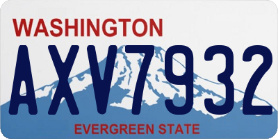 WA license plate AXV7932