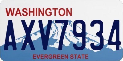 WA license plate AXV7934