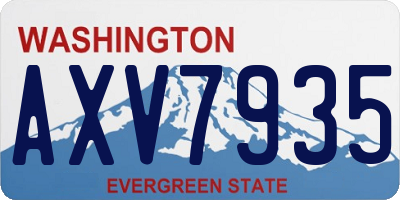 WA license plate AXV7935