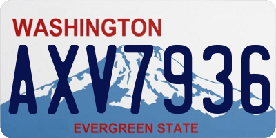 WA license plate AXV7936