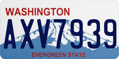 WA license plate AXV7939