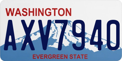 WA license plate AXV7940