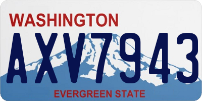 WA license plate AXV7943