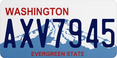 WA license plate AXV7945