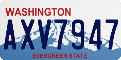 WA license plate AXV7947